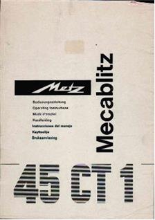 Metz 45 CT 1 manual. Camera Instructions.